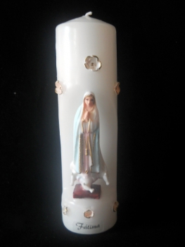 Schöne Deko Kerze mit Madonna/Fatima