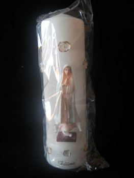 Schöne Deko Kerze mit Madonna/Fatima