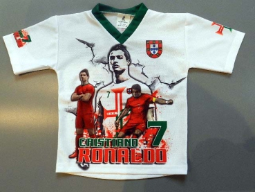 KINDER TRIKOT *SHIRT* PORTUGAL *RONALDO* WEISS