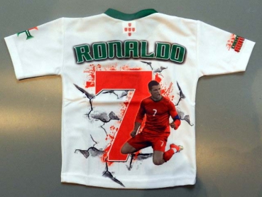 KINDER TRIKOT *SHIRT* PORTUGAL *RONALDO* WEISS