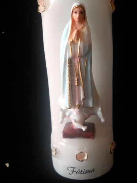 Schöne Deko Kerze mit Madonna/Fatima