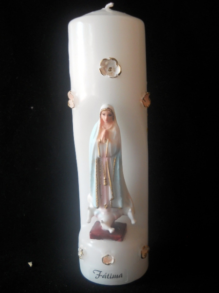 Schöne Deko Kerze mit Madonna/Fatima