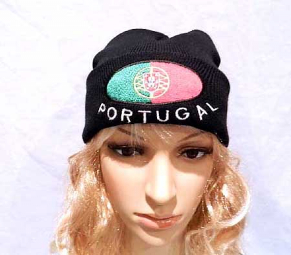 UNISEX STRICKMÜTZE MÜTZE CAP SCHWARZ PORTUGAL